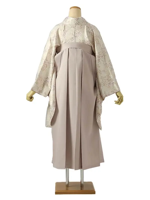 小学校卒業式ジュニア袴女0218 アイボリー 小花模様