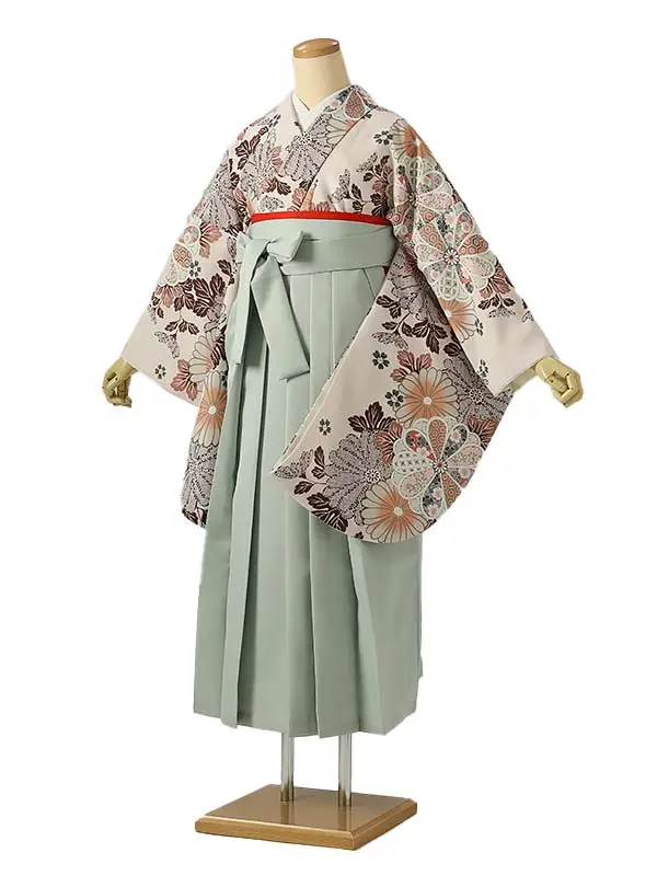 小学校卒業式ジュニア袴女0225 薄ピンク 菊