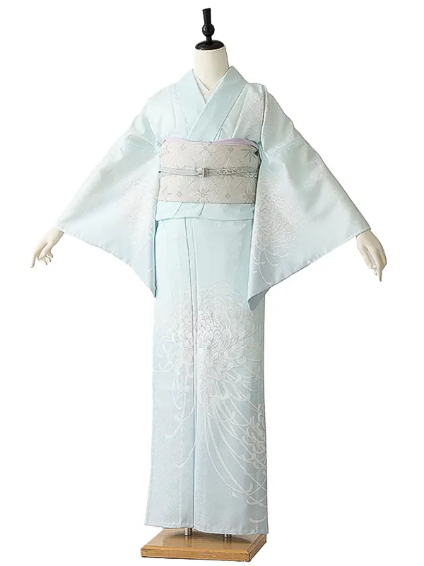 訪問着(夏)0004 水色 乱菊