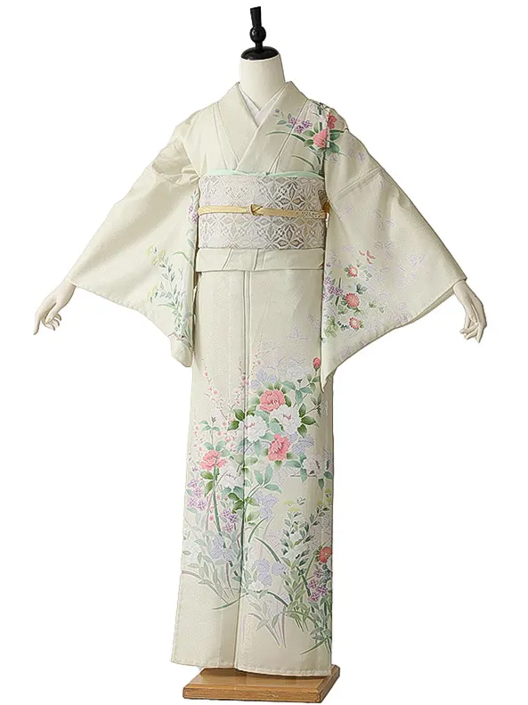 訪問着(夏)0006 淡黄 菊