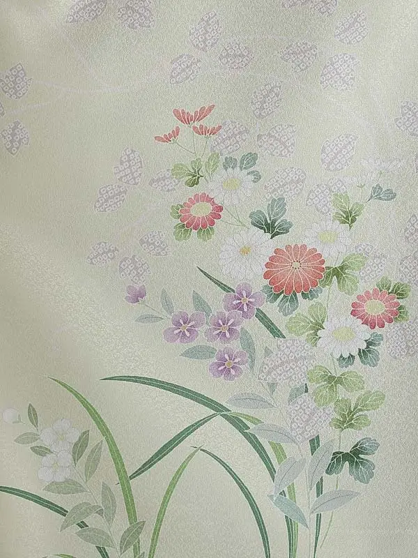 訪問着(夏)0006 淡黄 菊