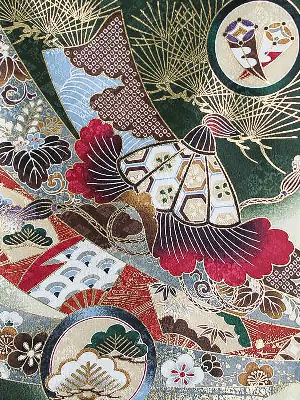 男児産着(夏)0055 濃緑 兜 熨斗