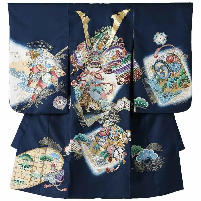 男児産着(夏)0058 紺 兜 虎 松