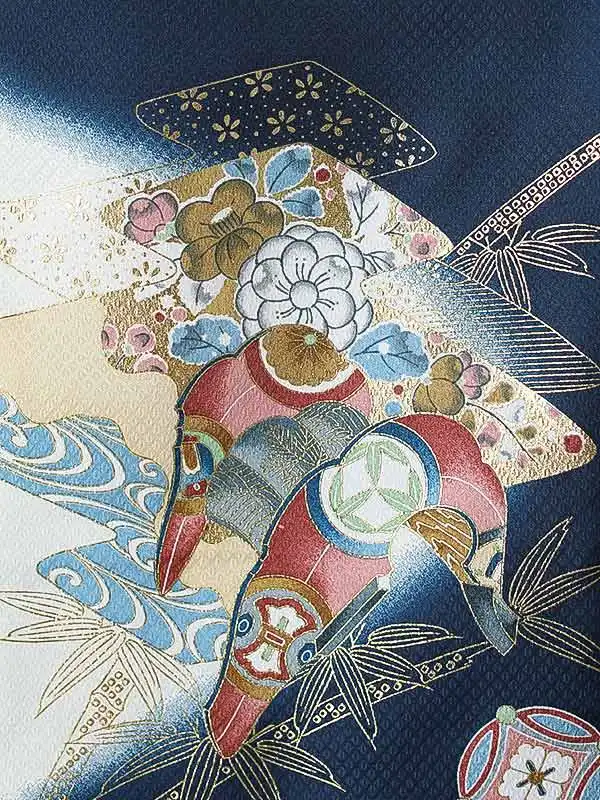 男児産着(夏)0058 紺 兜 虎 松