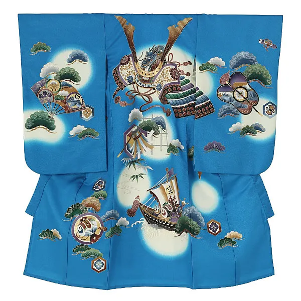 男児産着(夏)0061 青 兜 松 宝船