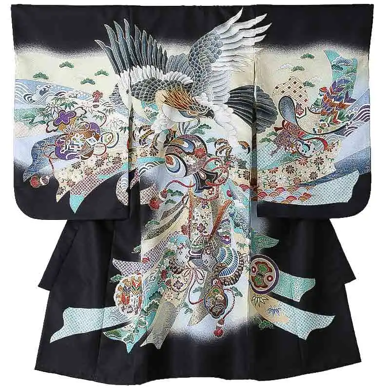 男児産着(夏)0064 黒 鷹 熨斗