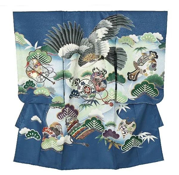 男児産着(夏)0065 青 鷹 鼓 小鎚