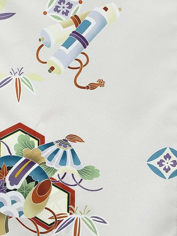 男児産着(夏)0070 薄グレー 御所車 小鎚