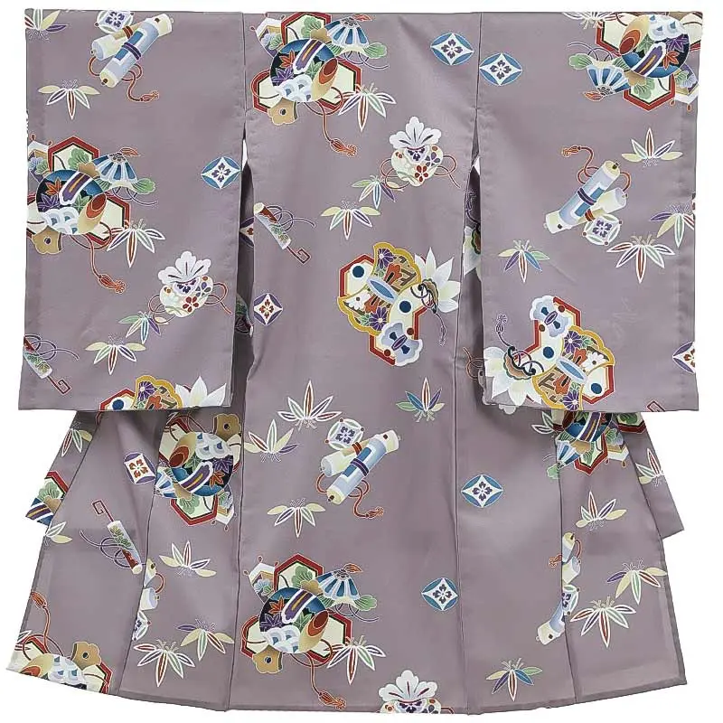 男児産着(夏)0072 小豆 御所車 小鎚