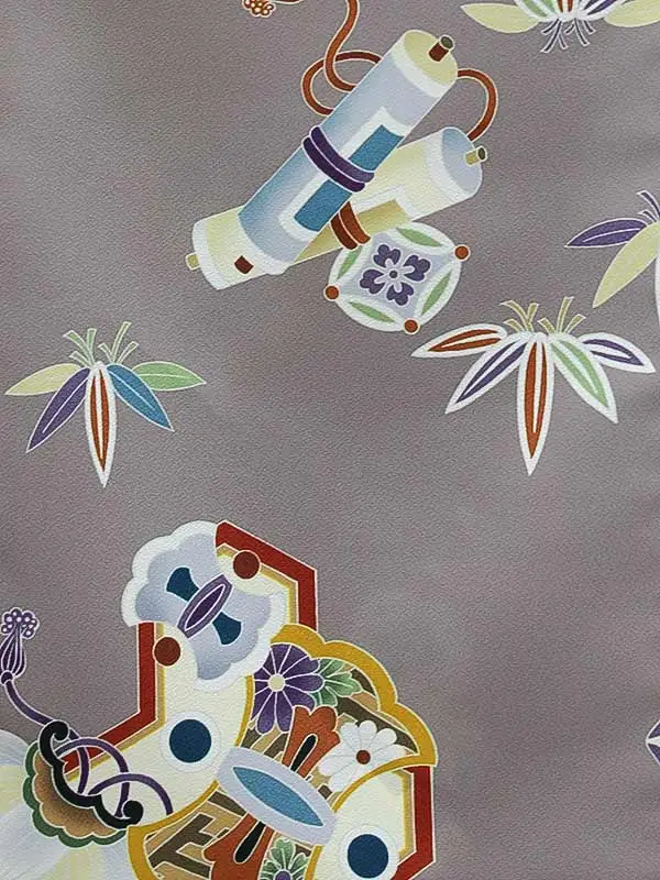 男児産着(夏)0072 小豆 御所車 小鎚