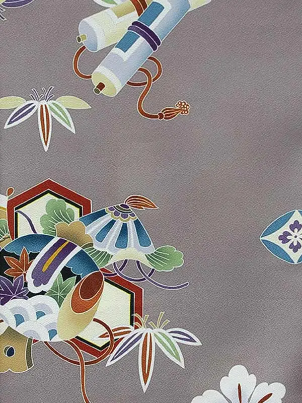 男児産着(夏)0072 小豆 御所車 小鎚