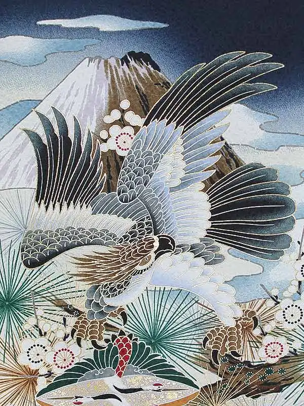 男児産着(夏)0083 紺 鷹 虎 松