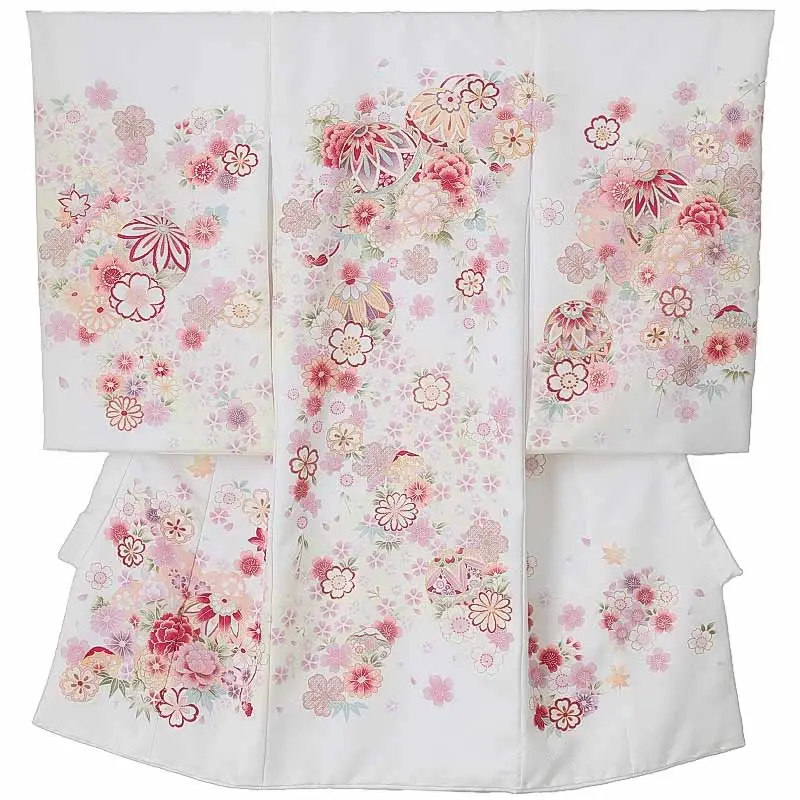 女児産着(夏)0039 白 鞠 花模様