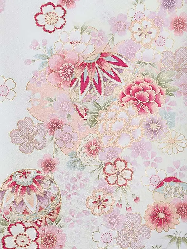 女児産着(夏)0039 白 鞠 花模様