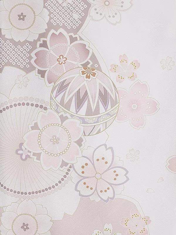 女児産着(夏)0043 ピンク 鞠 桜 くすみ