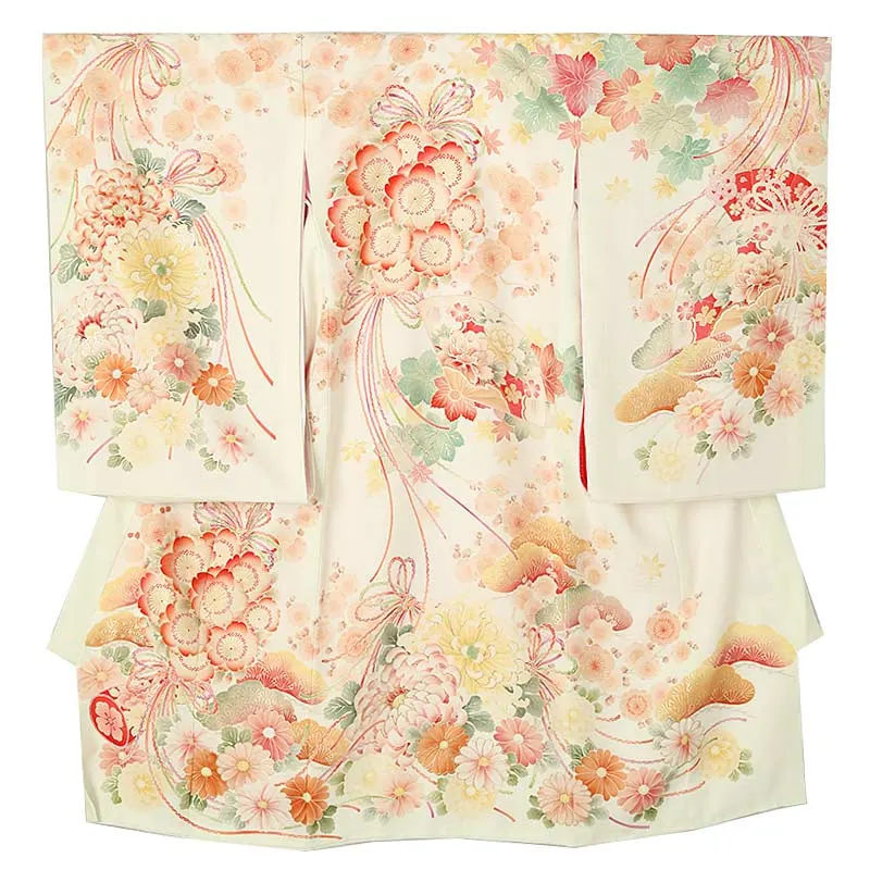 女児産着(夏)0049 アイボリー 花模様 華徒然