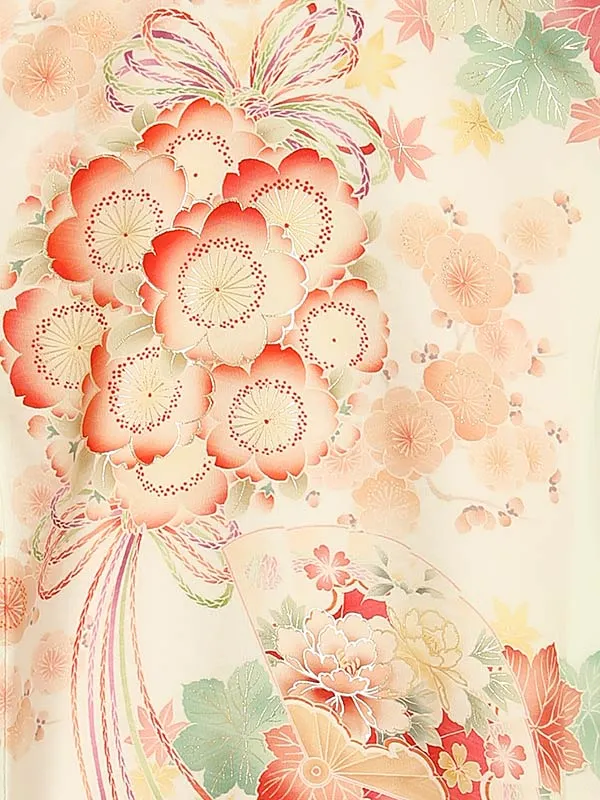 女児産着(夏)0049 アイボリー 花模様 華徒然