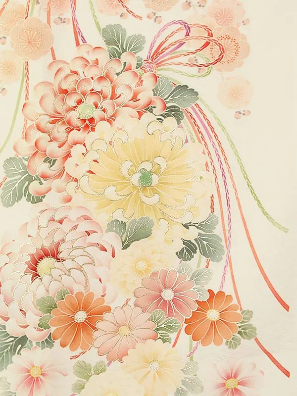 女児産着(夏)0049 アイボリー 花模様 華徒然