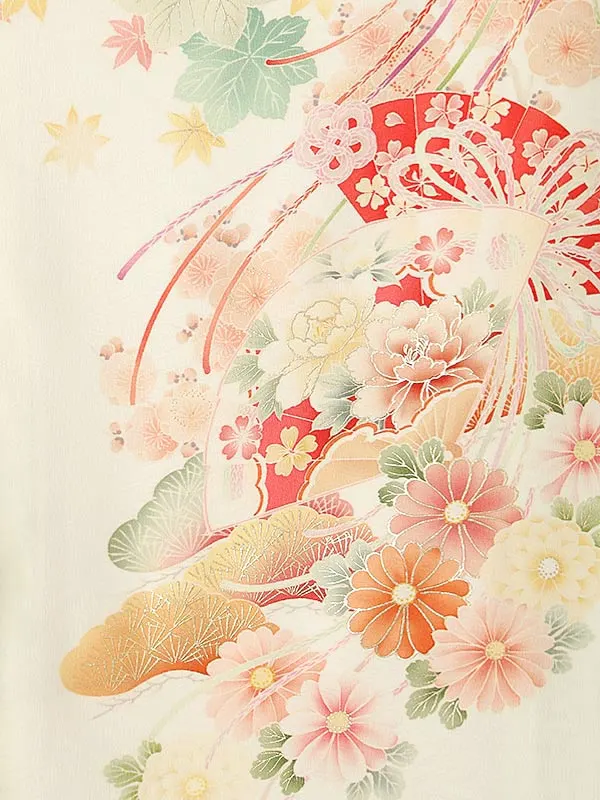 女児産着(夏)0049 アイボリー 花模様 華徒然