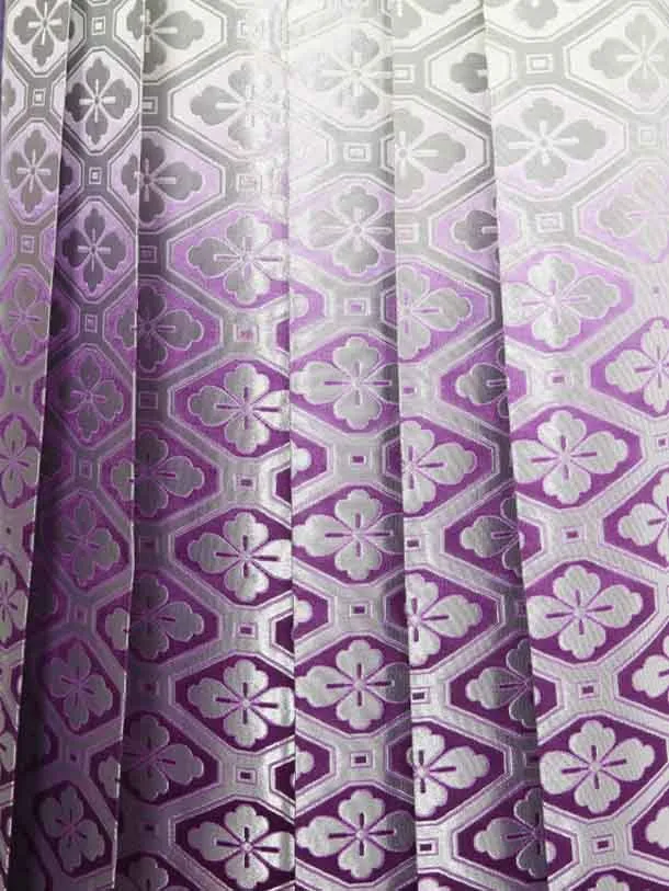 男性用袴黒紫ハーフ6/銀亀甲柄紫336-L