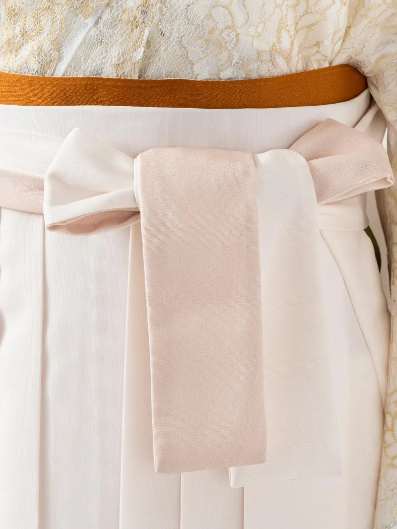  卒業袴 二尺袖 0419  「レース」 ×バイカラー袴アイボリー