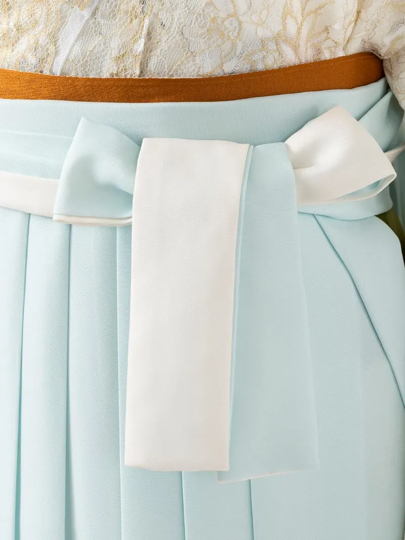  卒業袴 二尺袖 0420  「レース」 ×バイカラー袴ミント