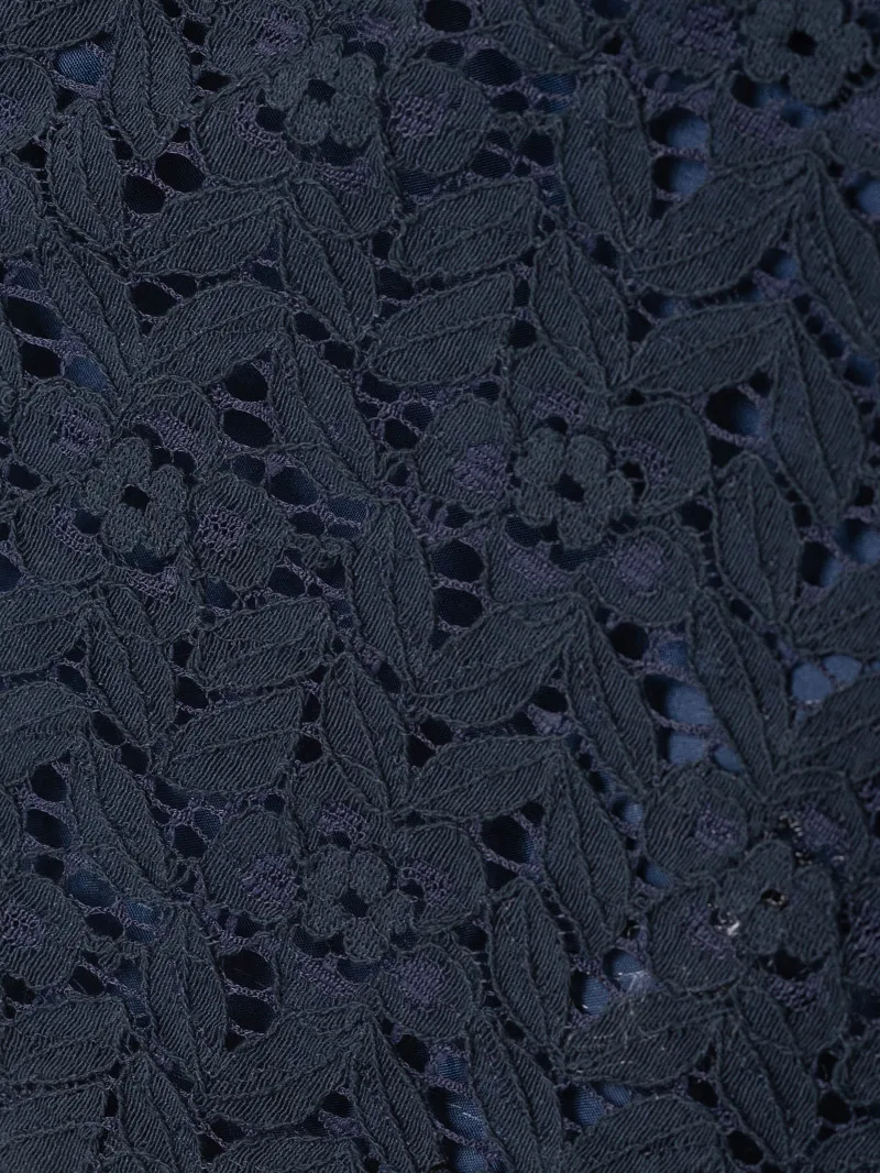 レンタル 卒業袴 二尺袖 0657 紺レース＆レースプリント袴チャコール