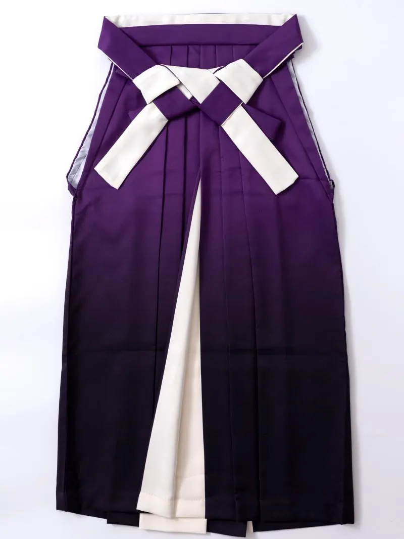 卒業袴 二尺袖 0708  「グレー地に芍薬と桜」ボカシバイカラー紫