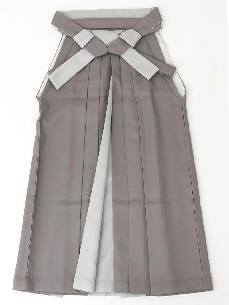 卒業袴 二尺袖 0709  「黒地に牡丹」バイカラー袴ダークグレー