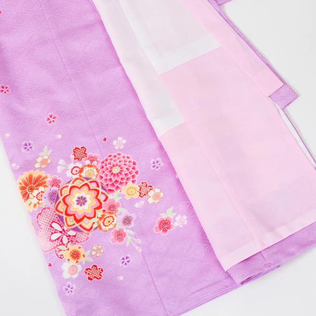 お宮参り 女の子 産着 レンタル 042 「白 鞠と花」 女児