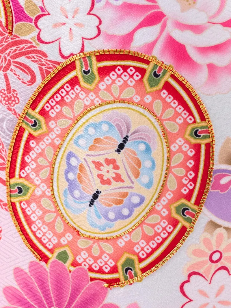 七五三レンタル(7歳女の子結び帯)7207 ミント 鼓 薬玉