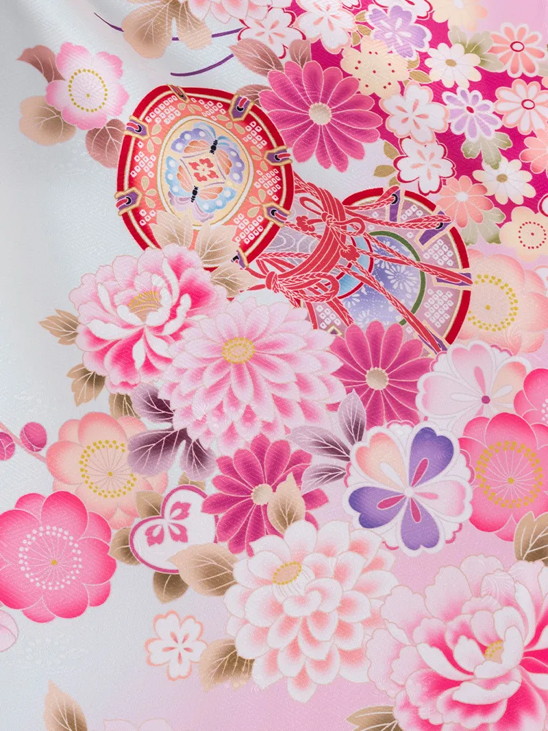 七五三レンタル(7歳女の子結び帯)7207 ミント 鼓 薬玉