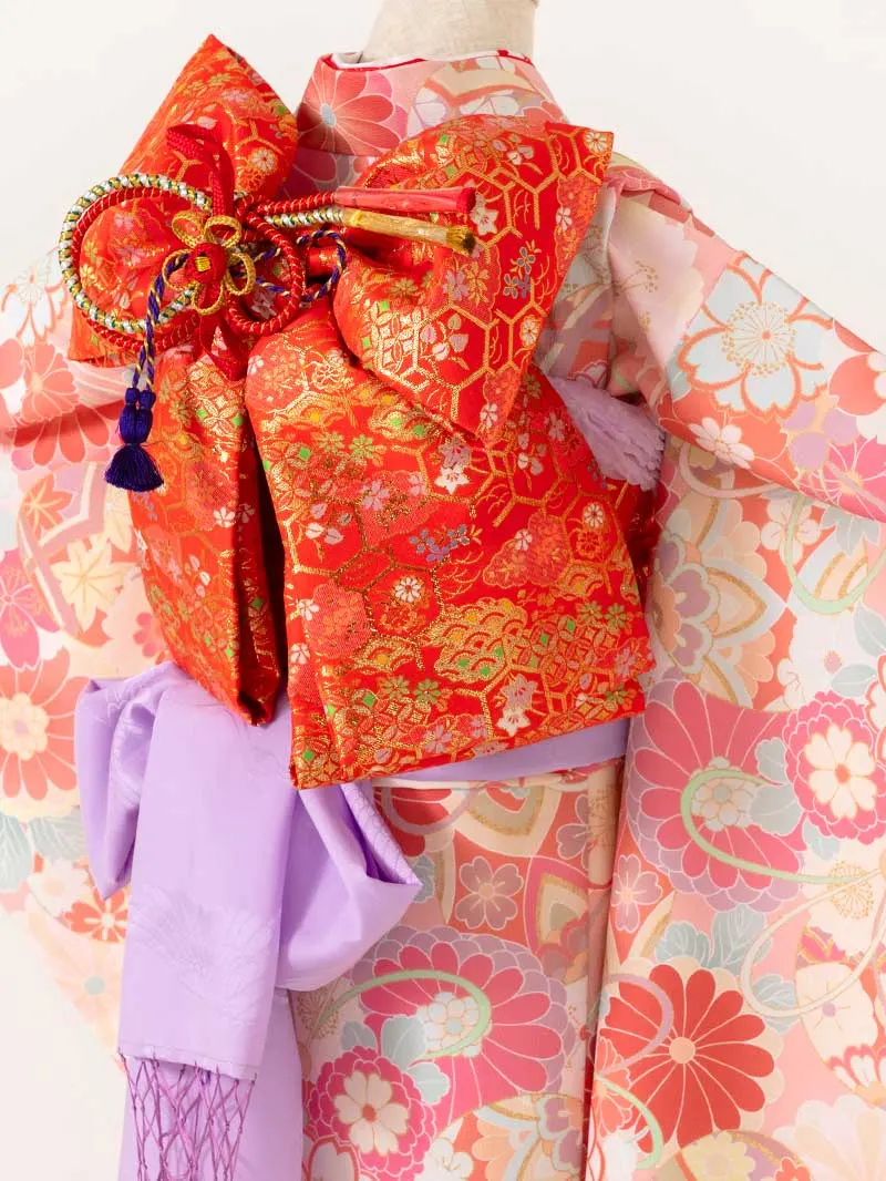 七五三レンタル(7歳女の子結び帯)7214 百花繚乱