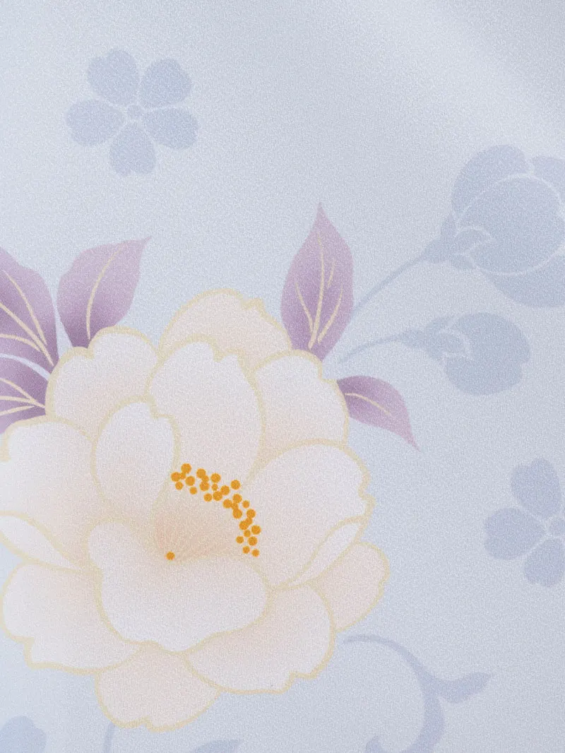 女児袴レンタル(7歳)0109 水色地に桜＆刺繍袴 ピンク