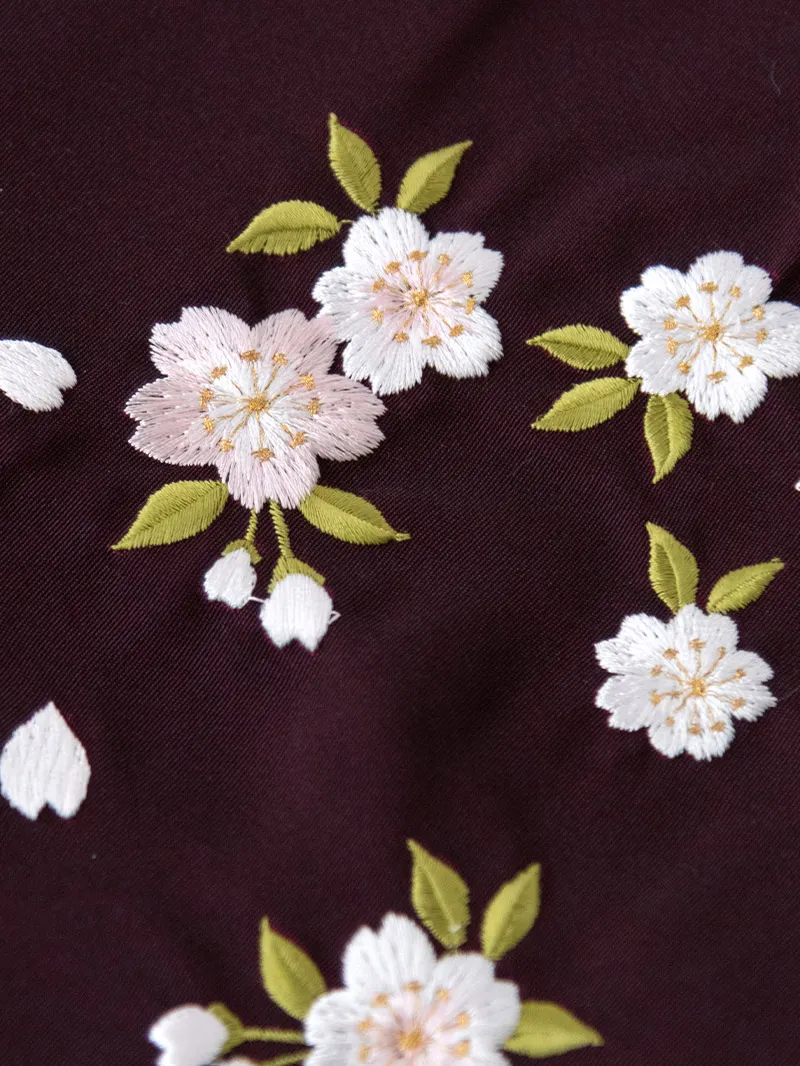 レンタル 卒業袴 二尺袖 0003 水色地に松竹梅×ぼかし刺繍袴 えんじ