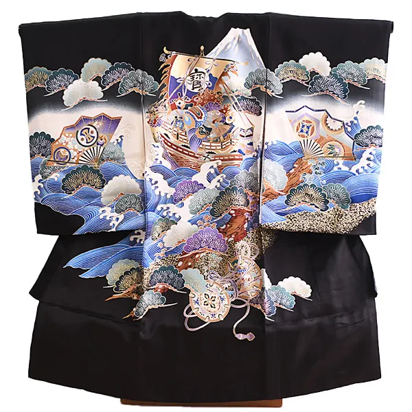 産着男児064黒/宝船・富士