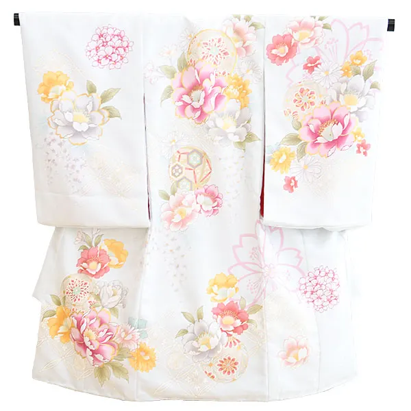 産着女児078うす水色/ぼたん・まり