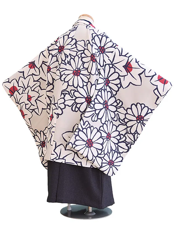 七五三5歳D529うすグレー/花