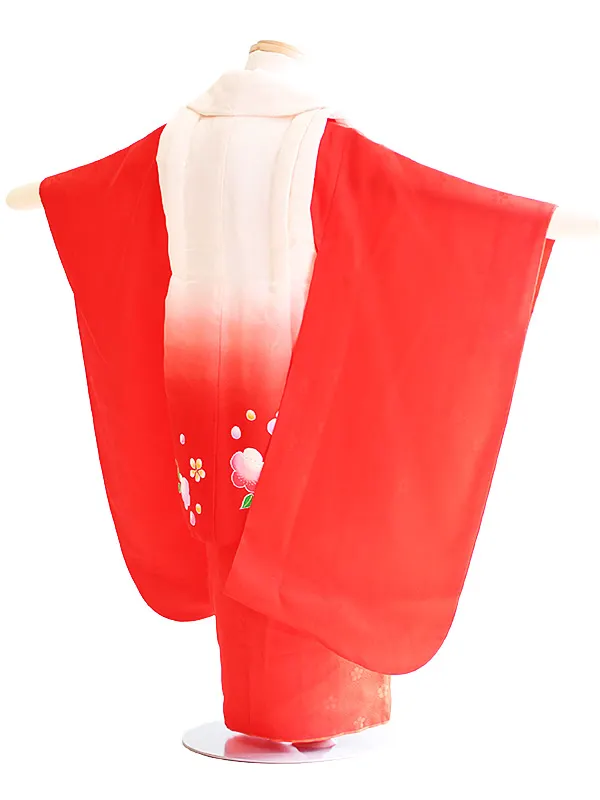 七五三3歳070白×赤/梅　