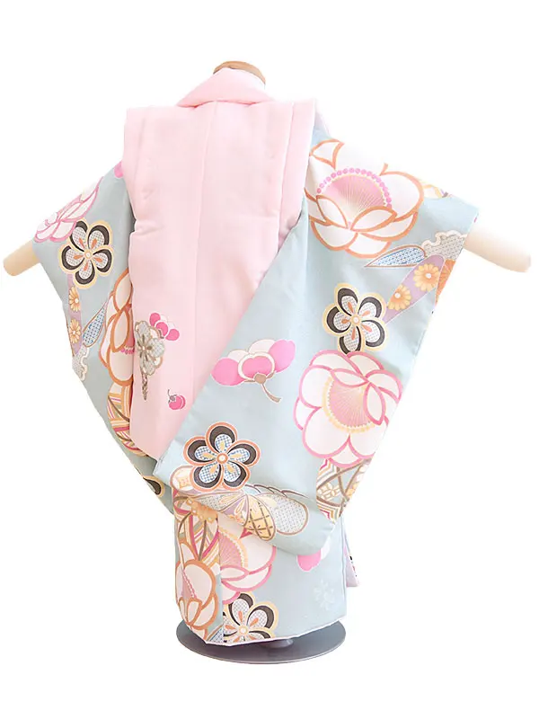 七五三3歳190水色・ピンク/梅・まり