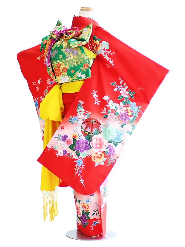 七五三7歳133赤/まり・花