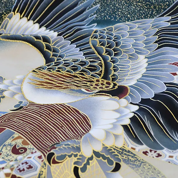 産着男児単衣C702緑/たか・のし・たたき