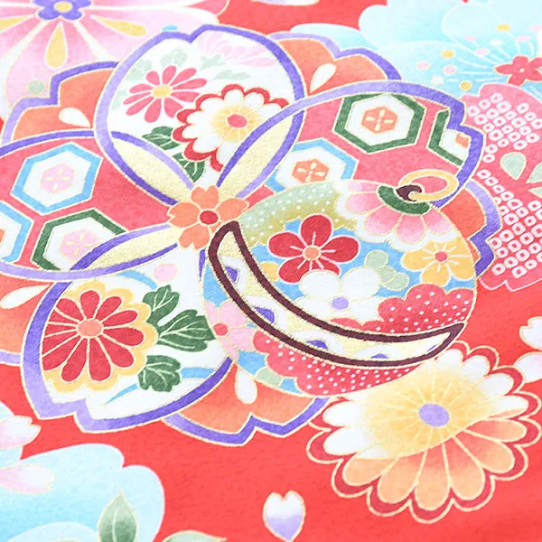 産着女児単衣011赤/桜・まり