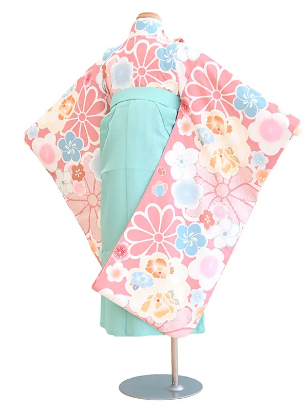 女児袴（7女）119くすみピンク/梅｜ミントグリーン/刺繍