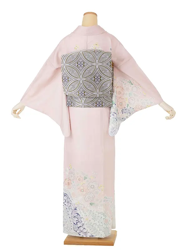 訪問着レンタル AD0008 ピンク 辻が花風
