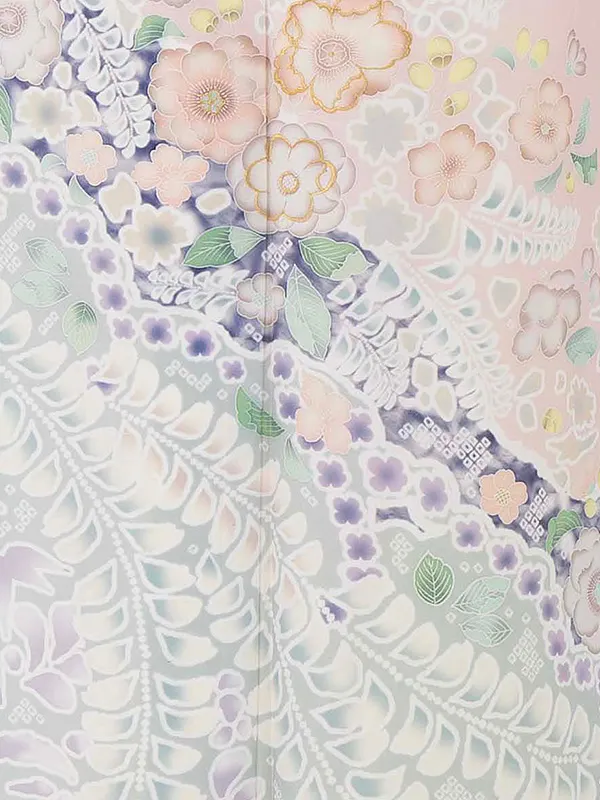 訪問着レンタル AD0008 ピンク 辻が花風