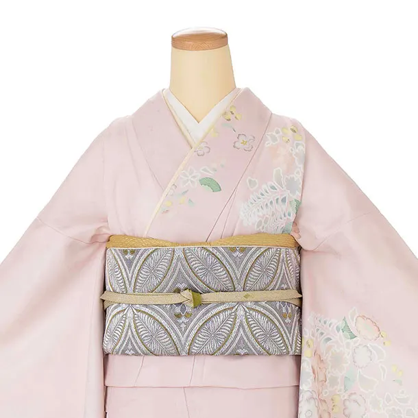 訪問着レンタル AD0008 ピンク 辻が花風