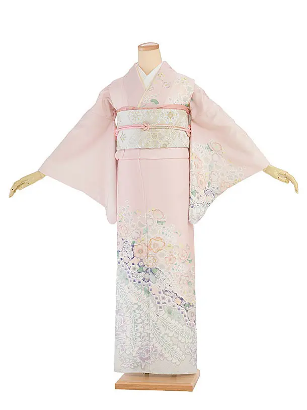 訪問着レンタル AD0010 ピンク 辻が花