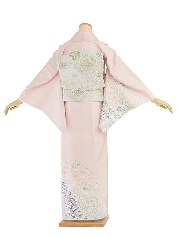 訪問着レンタル AD0010 ピンク 辻が花