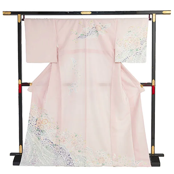訪問着レンタル AD0010 ピンク 辻が花